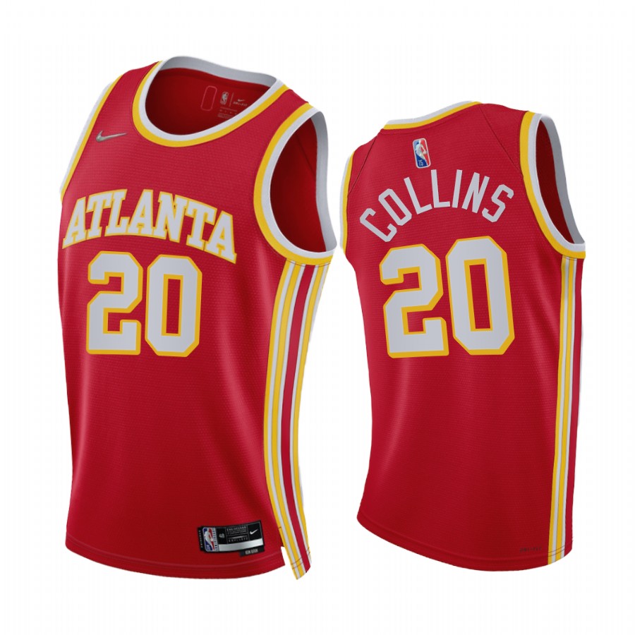 Hawks John Collins Icon Edition Red 2021-22 Jersey 75th Season Diamond