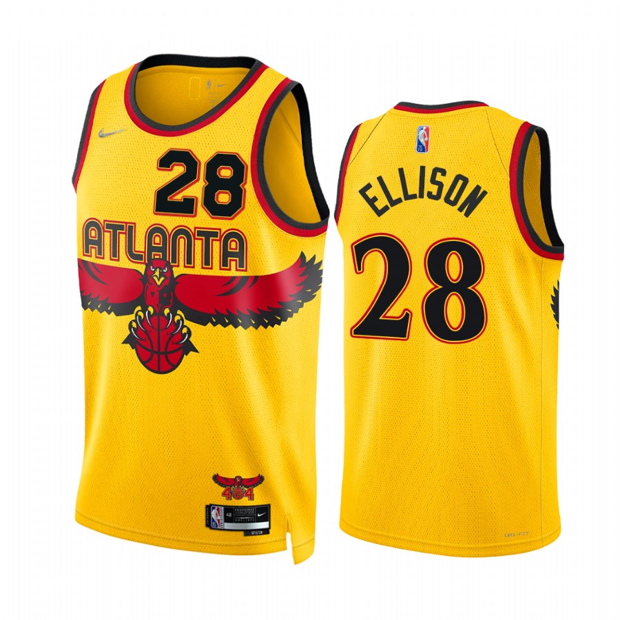 Hawks Malik Ellison City Edition Yellow 2021-22 Jersey 75th Diamond