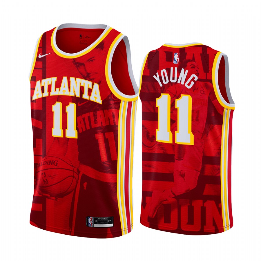Hawks Trae Young #11 2021 Playoffs 48 PTS Painting Jersey