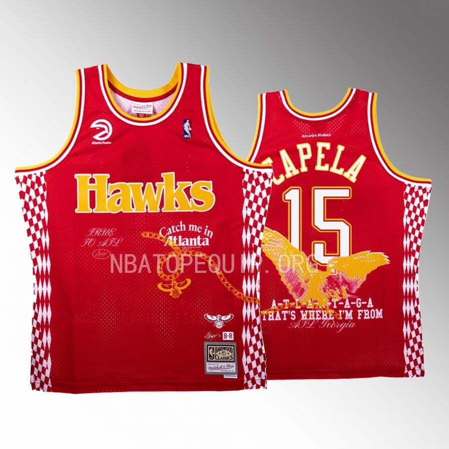 Hawks x Lil Baby NBA BR Remix Clint Capela Red Jersey #15 Limited Edition
