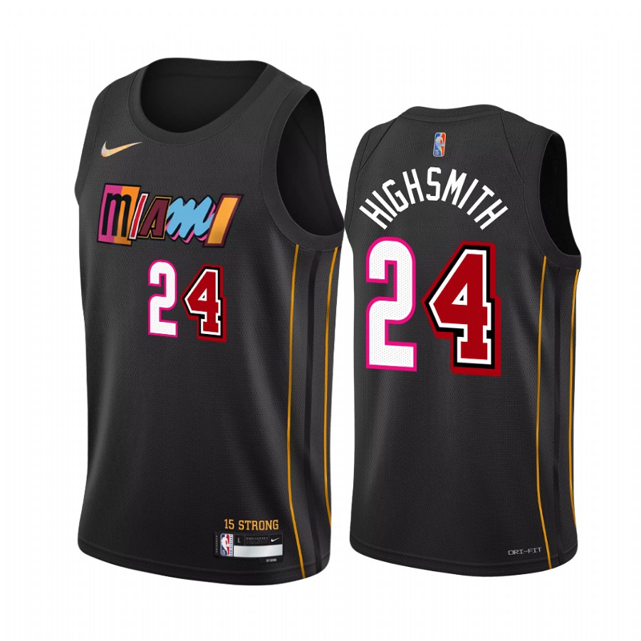 Haywood Highsmith City Edition Heat 75th Diamond Badge Black Jersey