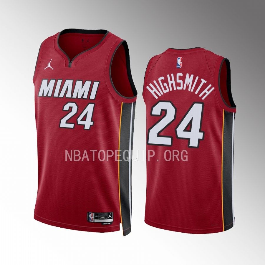 Haywood Highsmith Miami Heat #24 Red Jersey 2022-23 Statement Edition Swingman