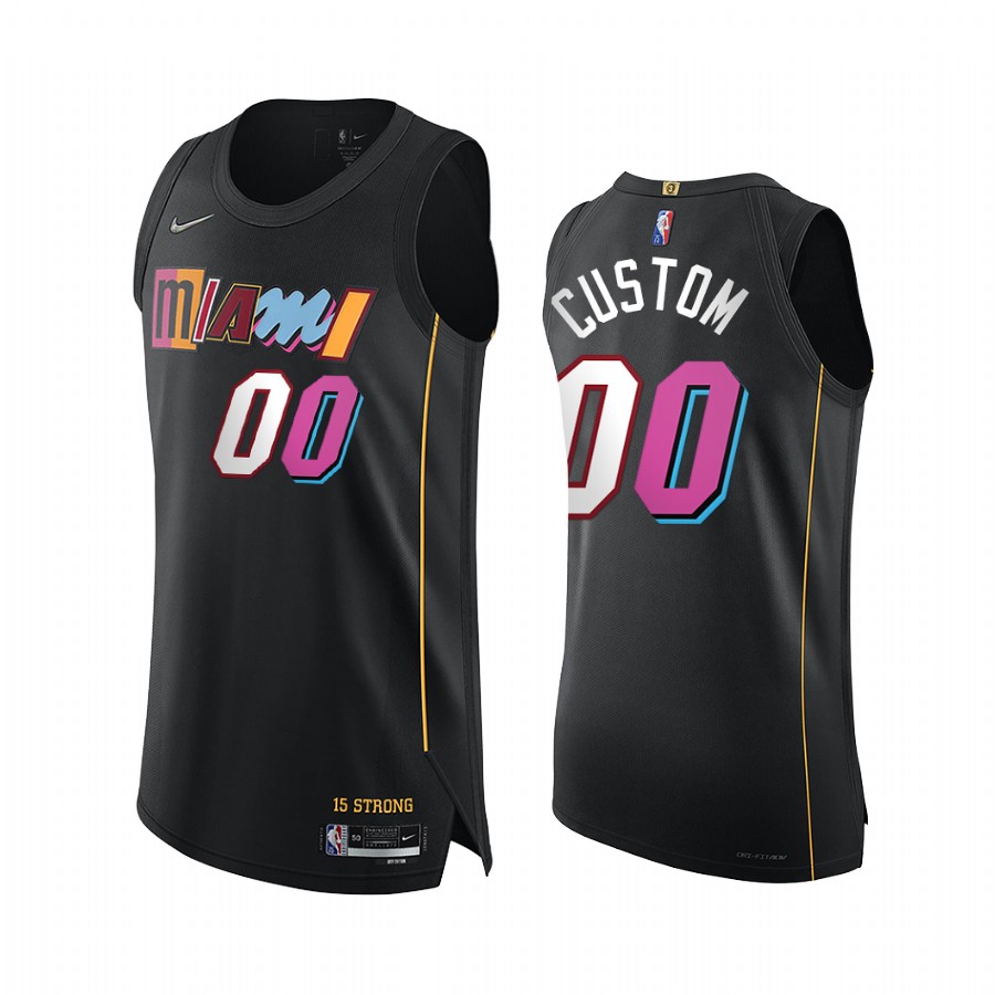 Heat #00 Custom Black Jersey City Edition 75th Diamond 2021-22
