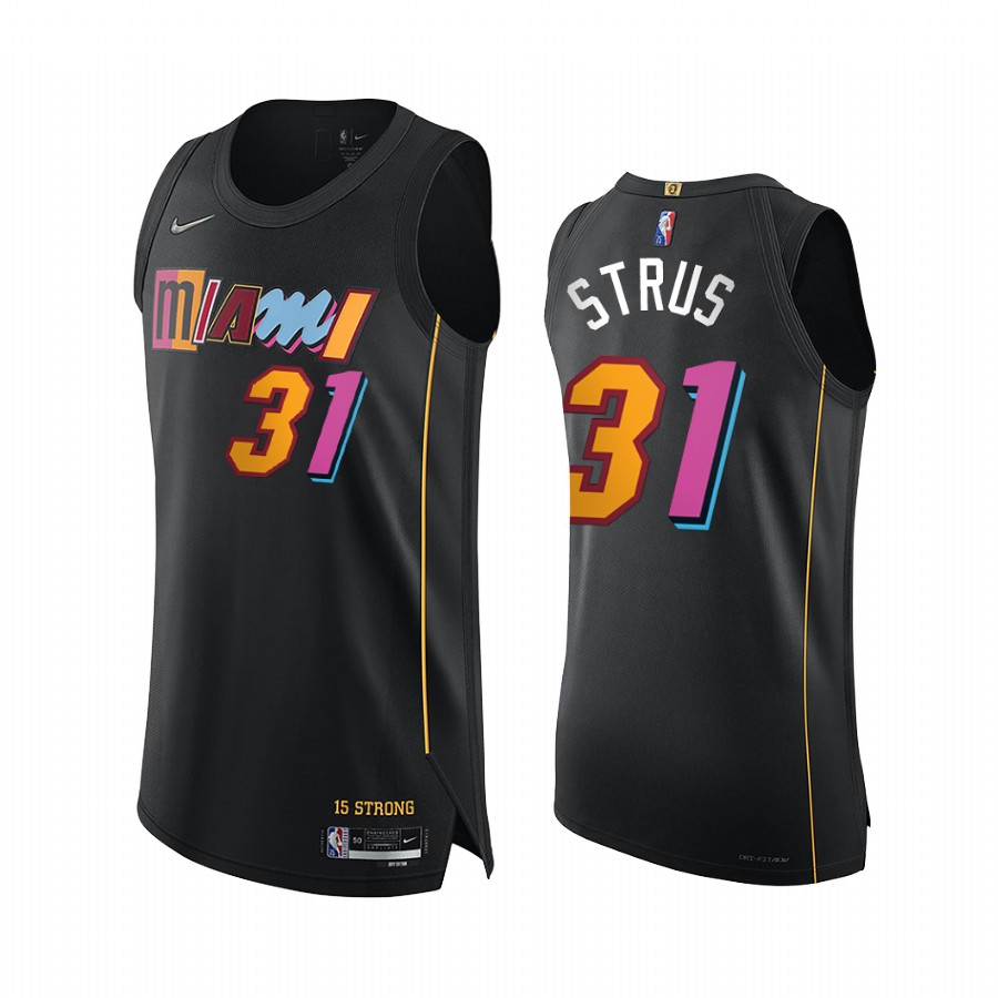 Heat #31 Max Strus Black Jersey City Edition 75th Diamond 2021-22