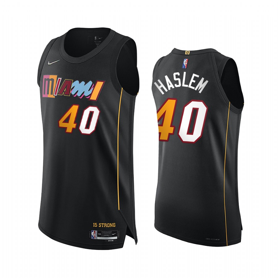 Heat #40 Udonis Haslem Black Jersey City Edition 75th Diamond 2021-22