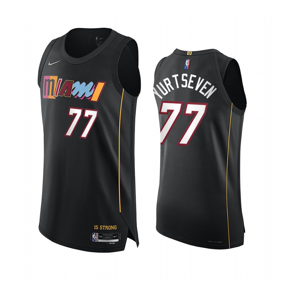 Heat #77 Omer Yurtseven Black Jersey City Edition 75th Diamond 2021-22