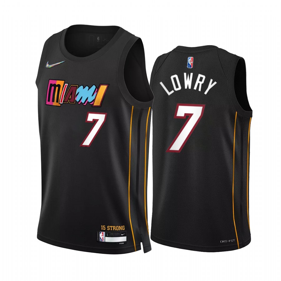 Heat Kyle Lowry City Edition Black 2021-22 Jersey 75th Anniversary