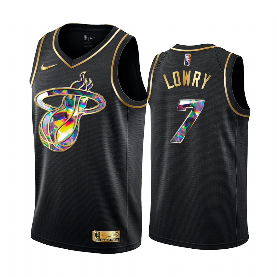 Heat Kyle Lowry Diamond Logo Black 2021-22 Jersey NBA 75th Season