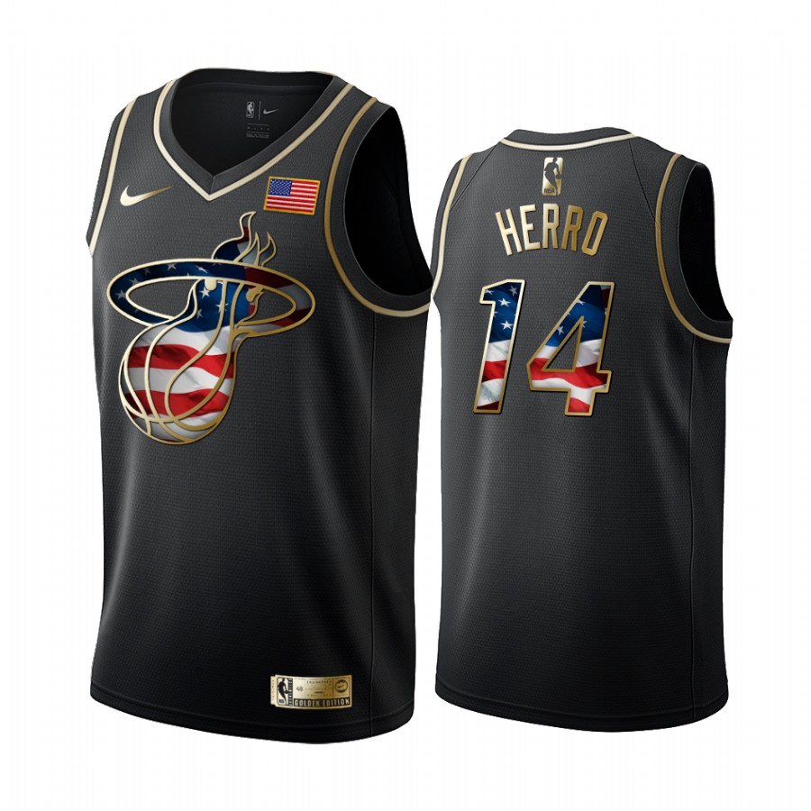 Heat Tyler Herro 2019 Independence Day Black Jersey Golden Edition