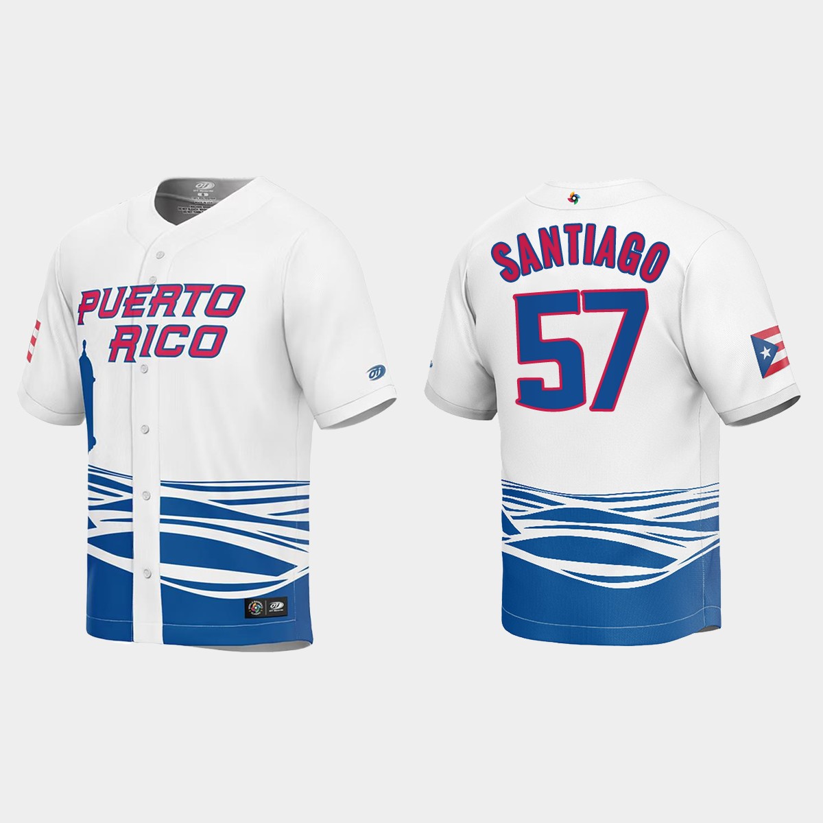 Hector Santiago Puerto Rico  2023 World  Classic Jersey - White