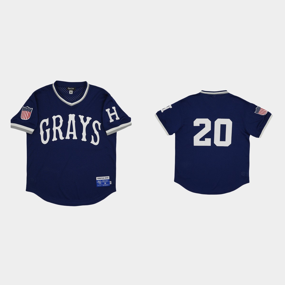 Homestead Grays #20 Rings And Crwns Mesh Jersey - Navy
