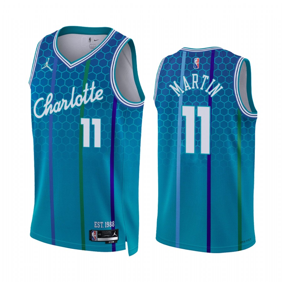 Hornets Cody Martin City Edition Blue 2021-22 Jersey NBA 75th Season