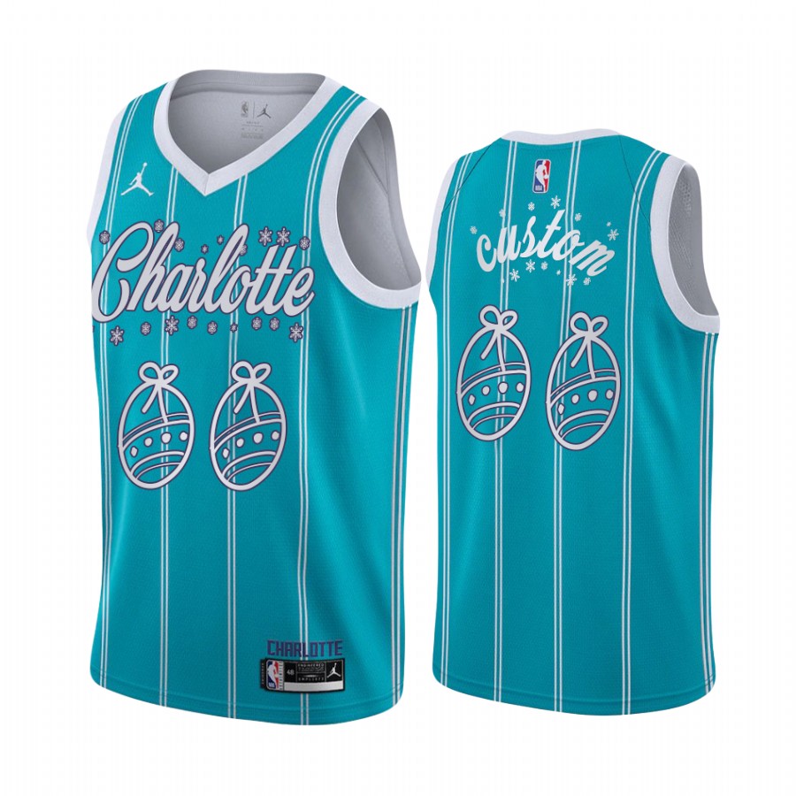 Hornets Custom 2020 Xmas Jersey Festive Special Edition Mint Green