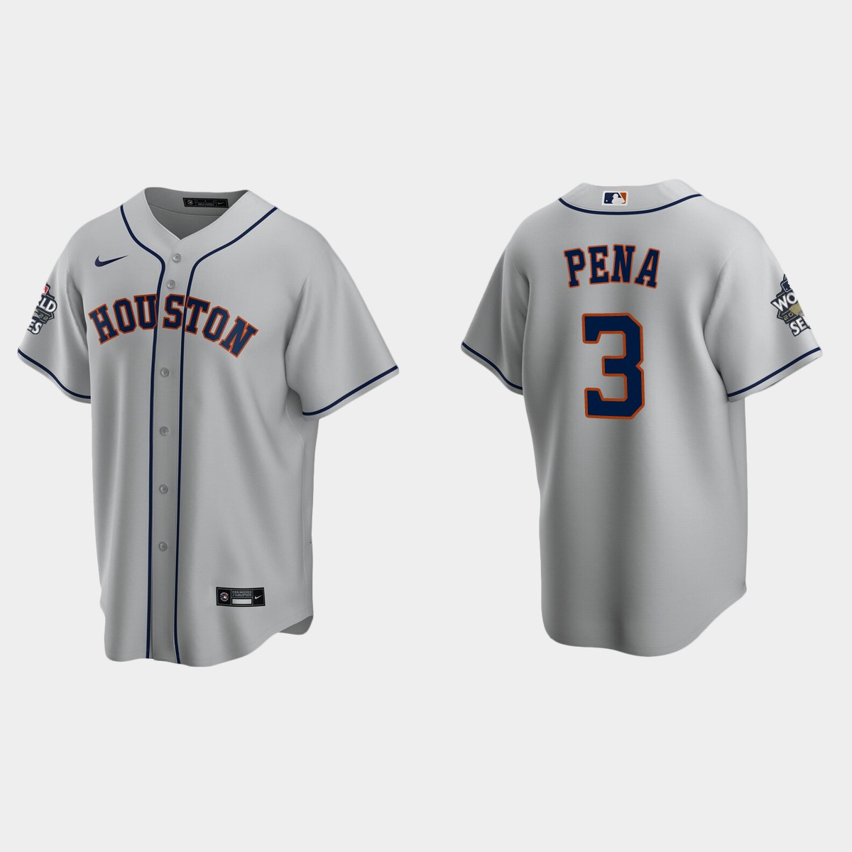 Houston Astros #3 Jeremy Pena 2022 World Series Jersey - Gray