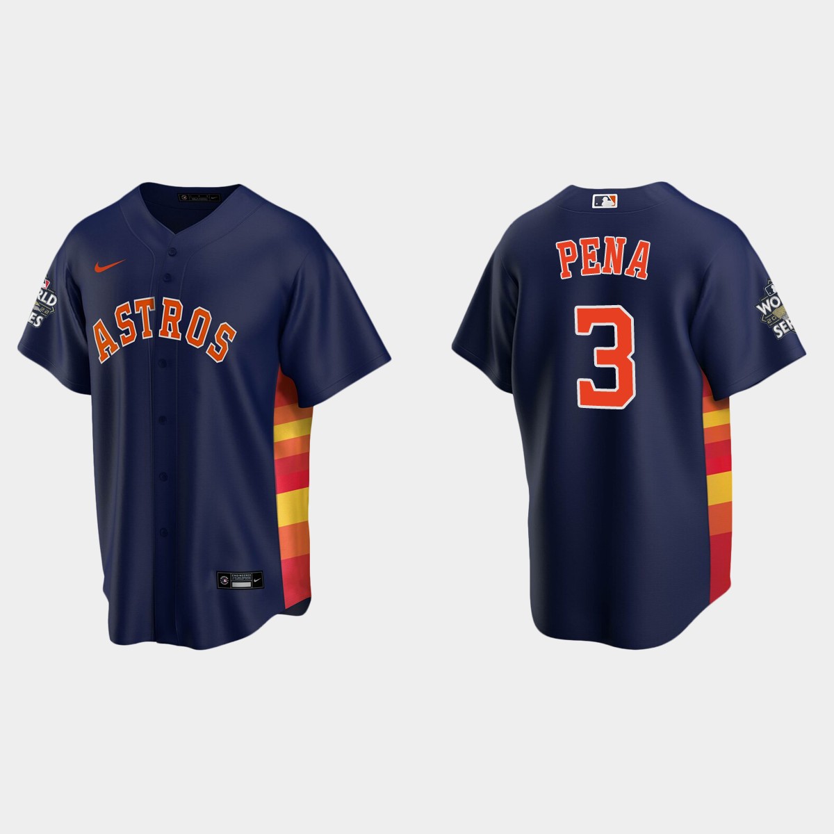 Houston Astros #3 Jeremy Pena 2022 World Series Jersey - Navy