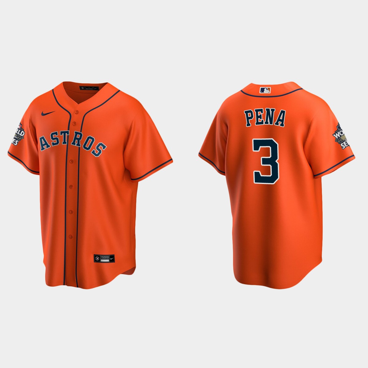Houston Astros #3 Jeremy Pena 2022 World Series Jersey - Orange