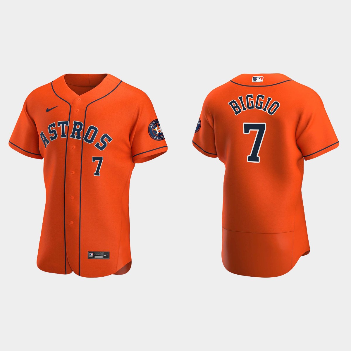 Houston Astros #7 Craig Biggio 2020 Alternate Jersey - Orange