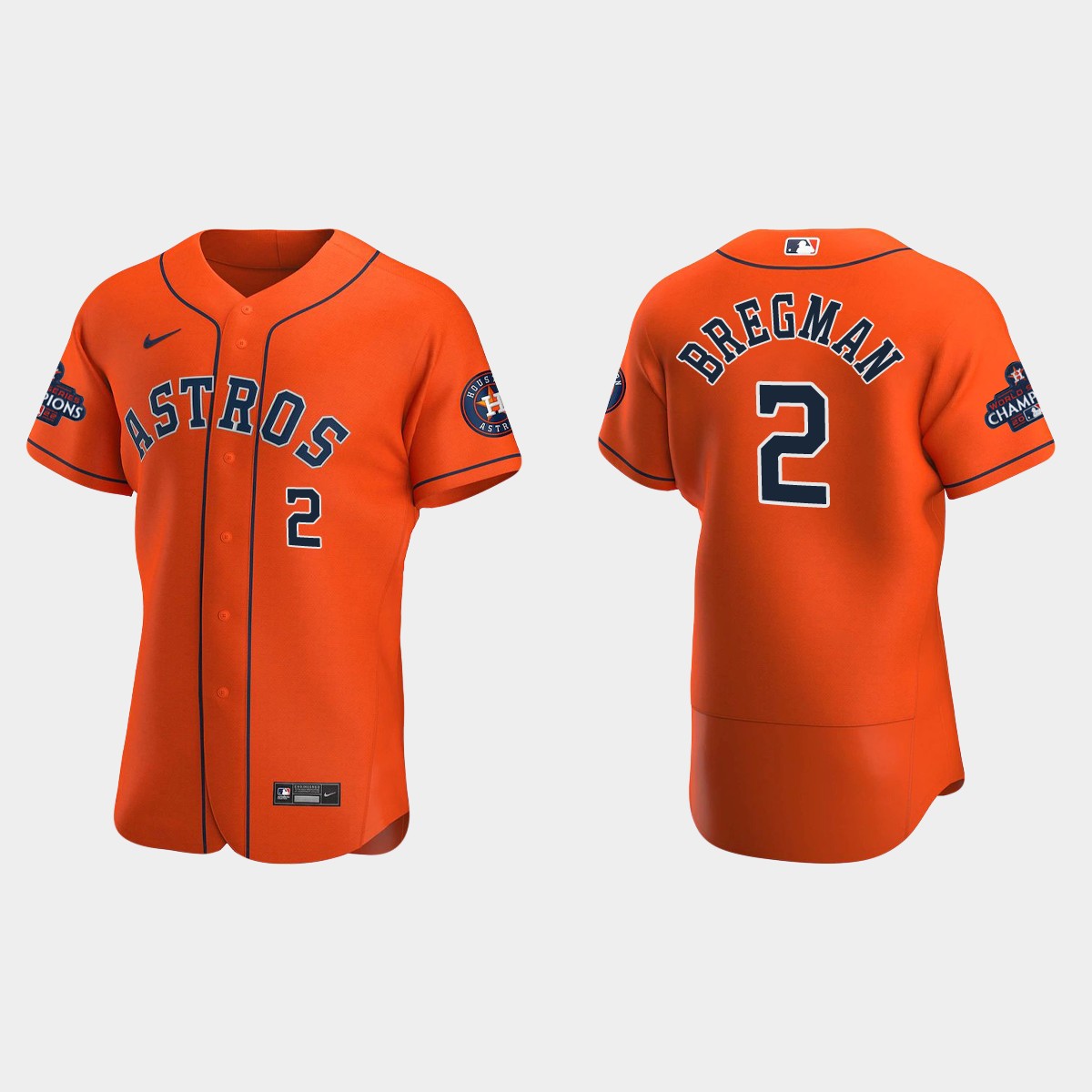 Houston Astros Alex Bregman 2022 World Series Champions Orange Jersey