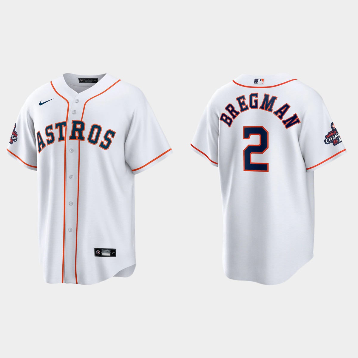 Houston Astros Alex Bregman 2022 World Series Champions White Home Jersey