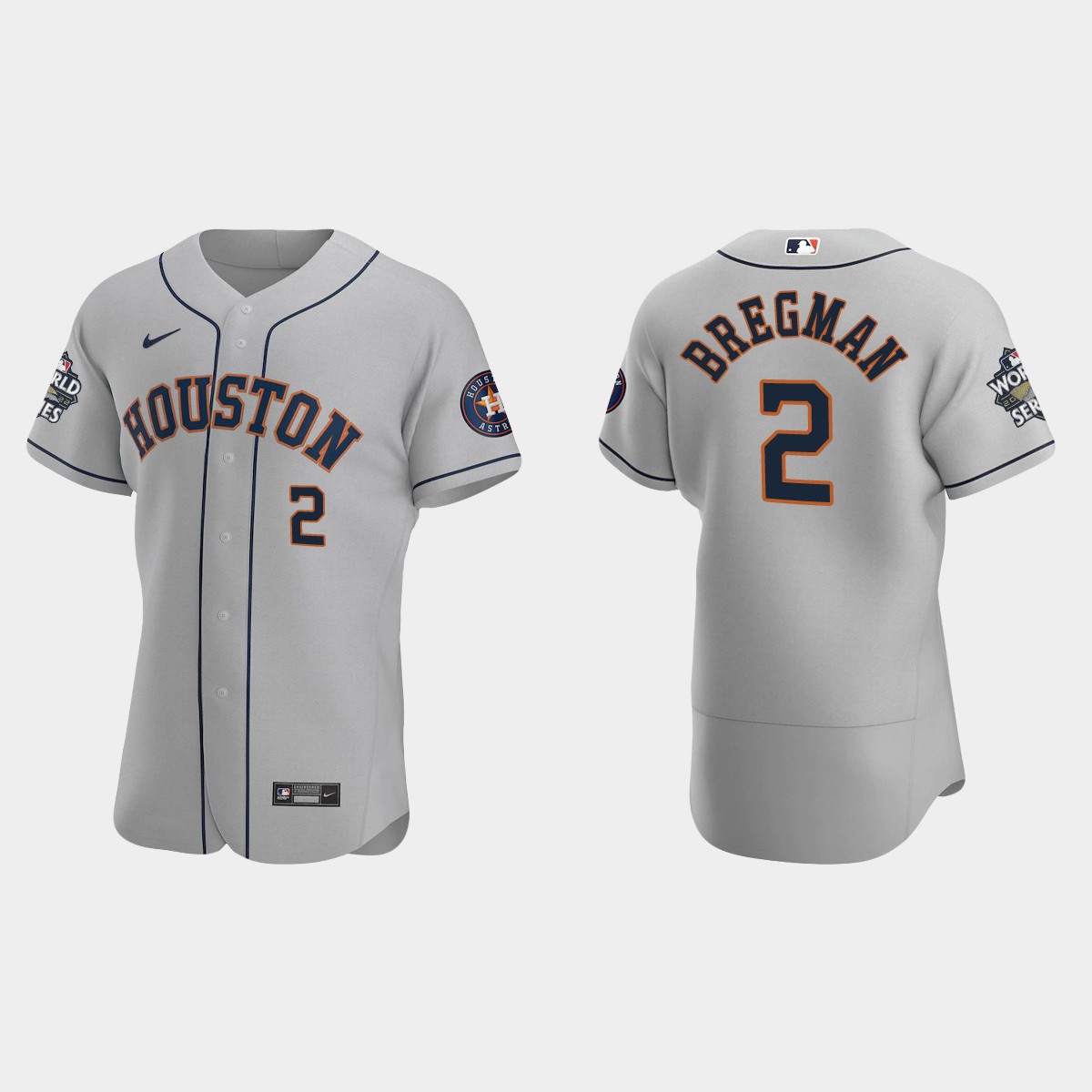 Houston Astros Alex Bregman 2022 World Series Gray Jersey