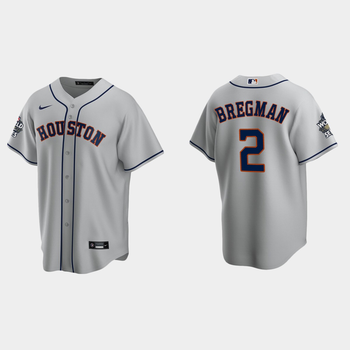 Houston Astros Alex Bregman 2022 World Series Gray Jersey