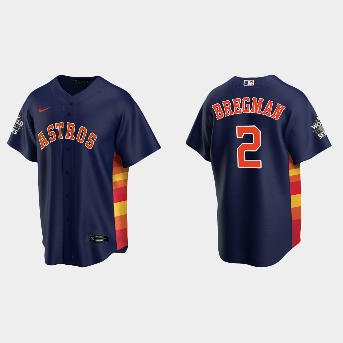 Houston Astros Alex Bregman 2022 World Series Navy Jersey