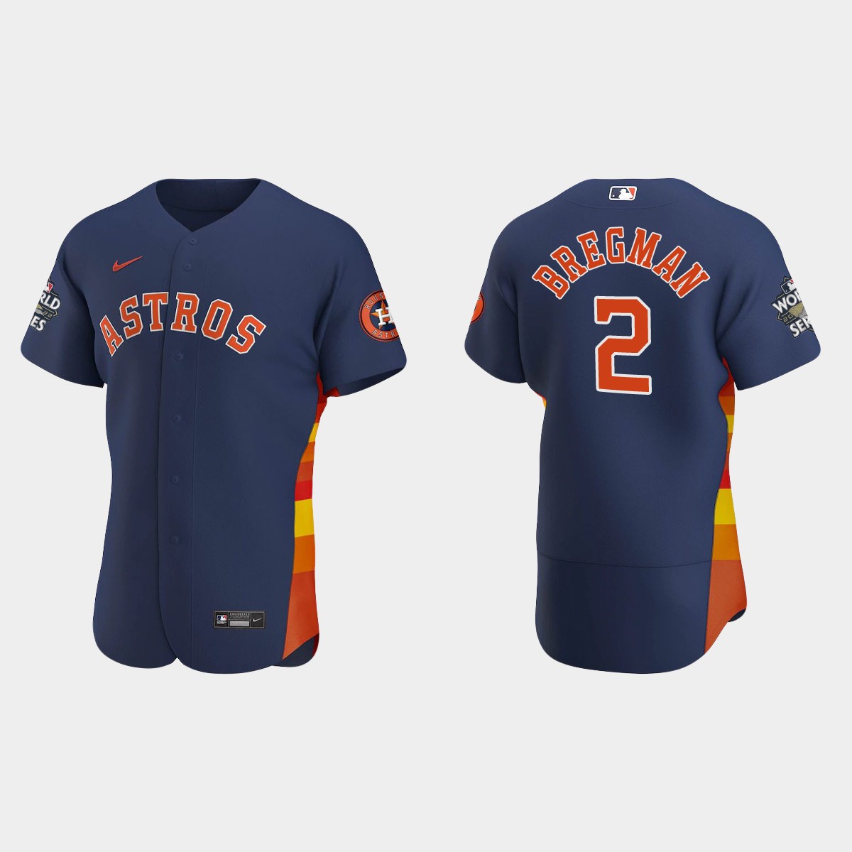 Houston Astros Alex Bregman 2022 World Series Navy Jersey