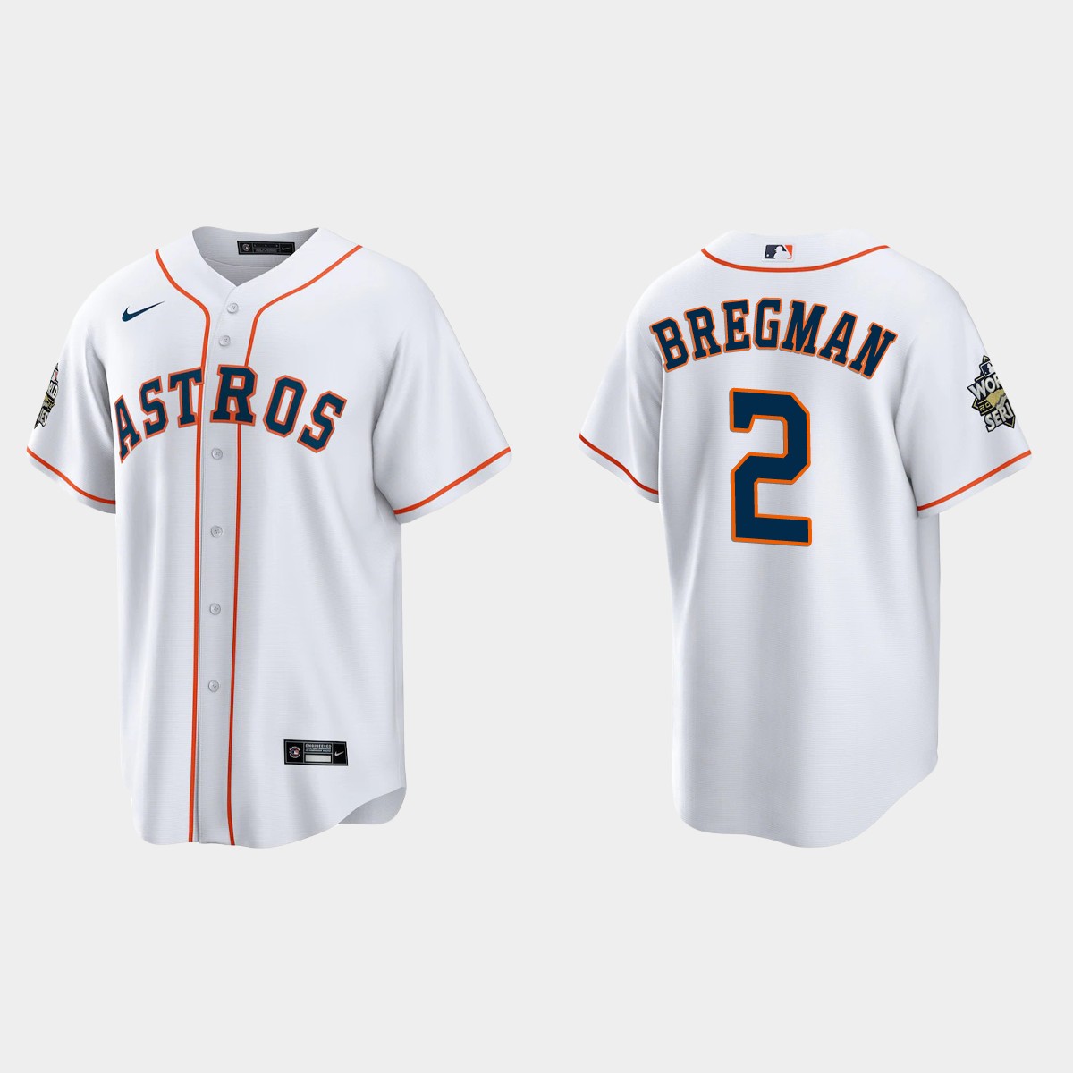 Houston Astros Alex Bregman 2022 World Series White Jersey