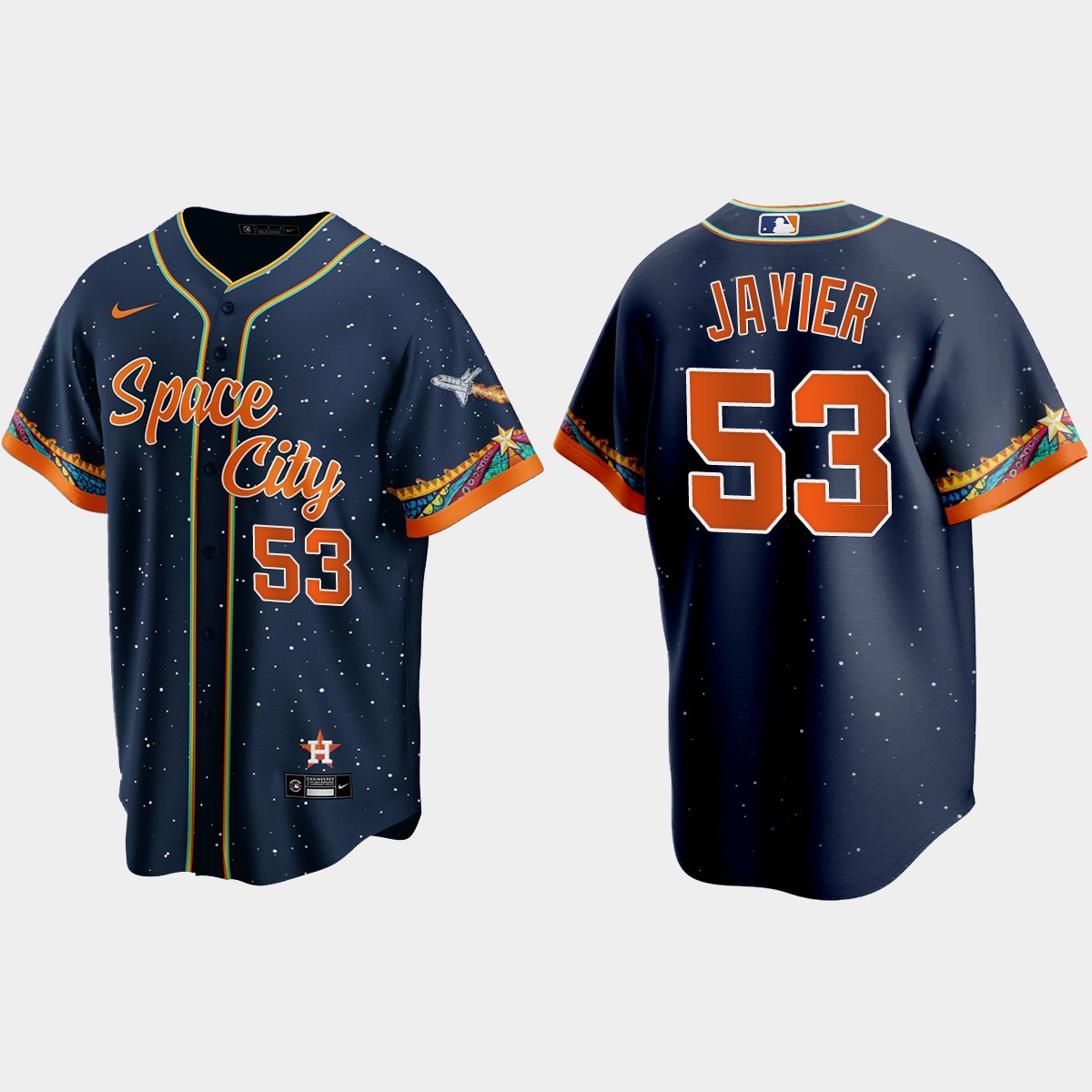 Houston Astros Cristian Javier 2021 City Connect Jersey - Navy