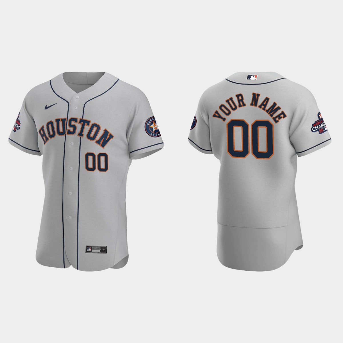 Houston Astros Custom 2022 World Series Champions Gray Jersey