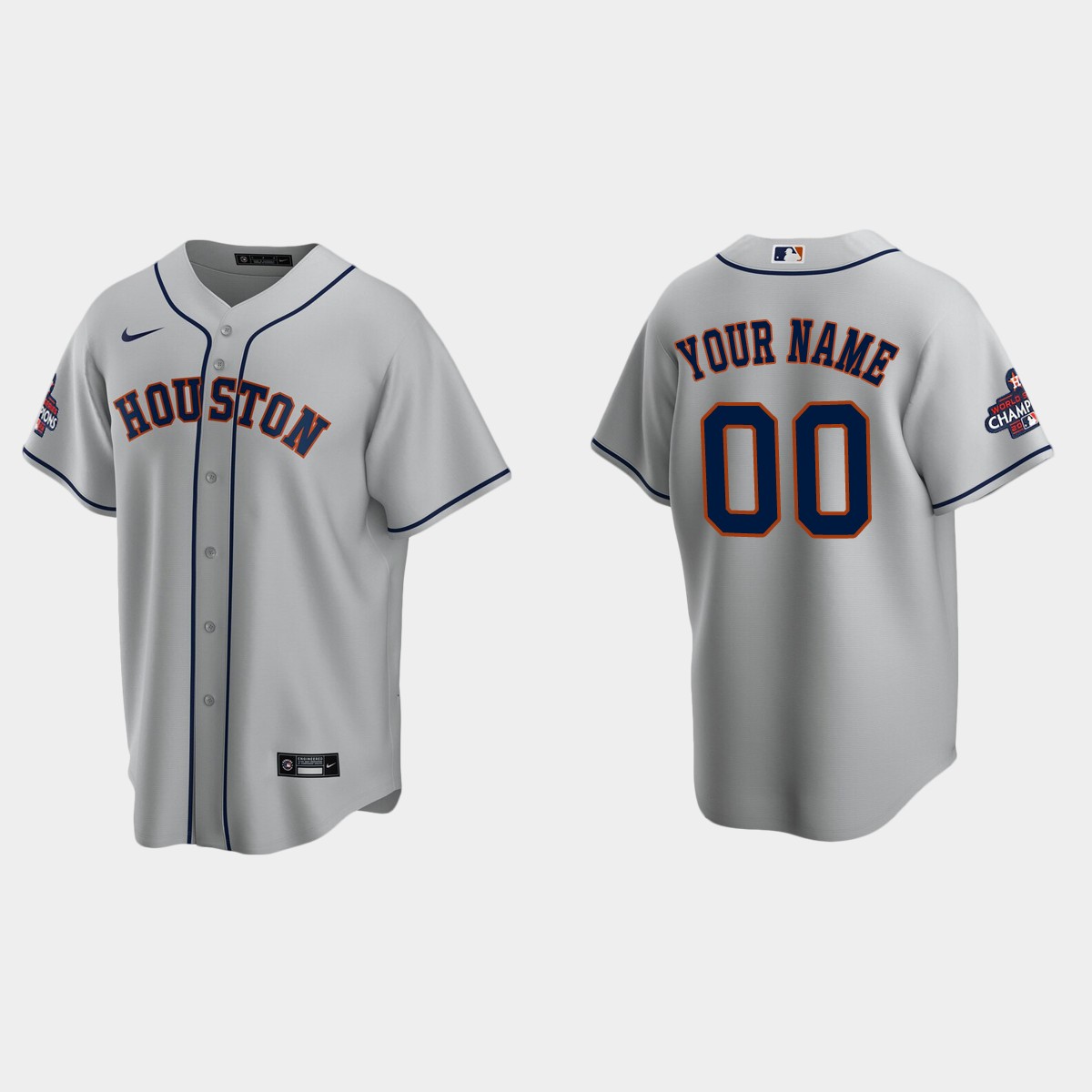 Houston Astros Custom 2022 World Series Champions Gray Jersey