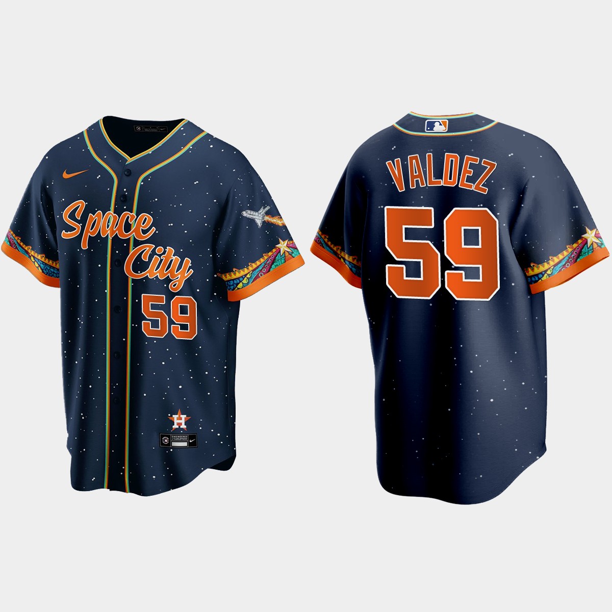 Houston Astros Framber Valdez 2021 City Connect Jersey - Navy