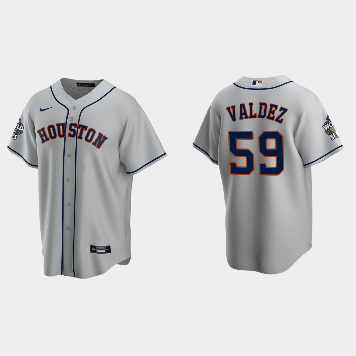 Houston Astros Framber Valdez 2022 World Series Gray Jersey