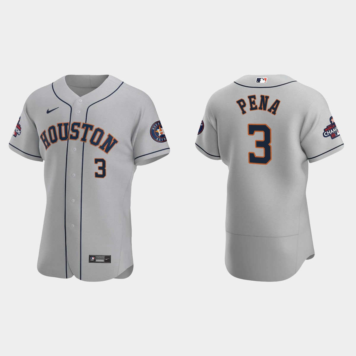 Houston Astros Jeremy Pena 2022 World Series Champions Gray Jersey