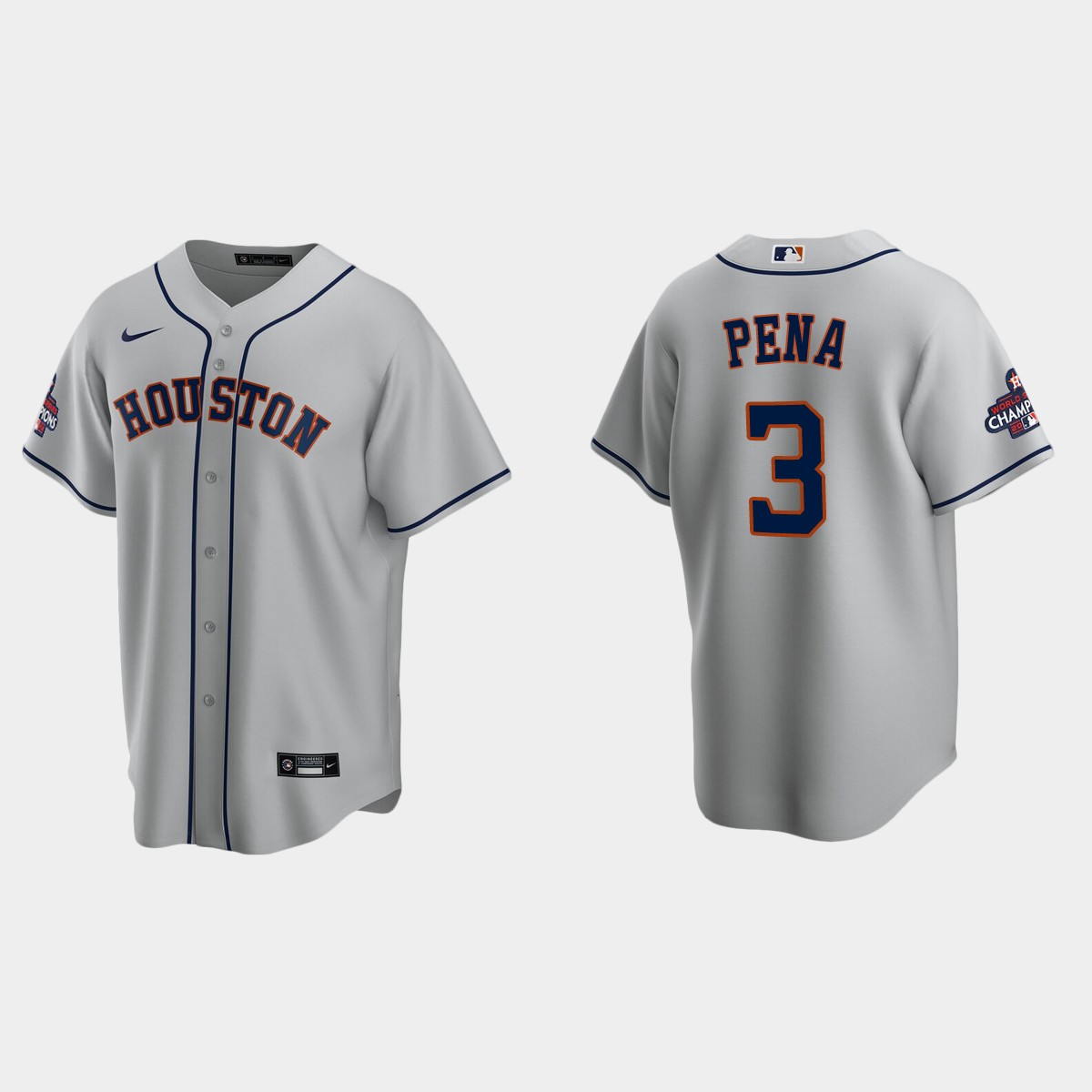 Houston Astros Jeremy Pena 2022 World Series Champions Gray Jersey