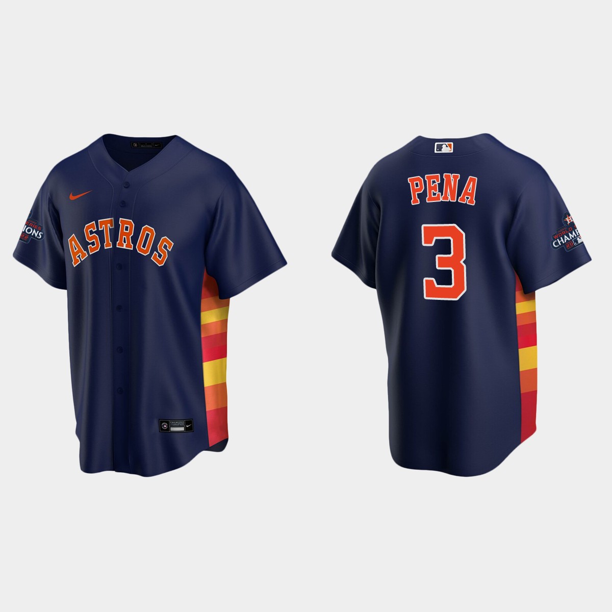 Houston Astros Jeremy Pena 2022 World Series Champions Navy Jersey
