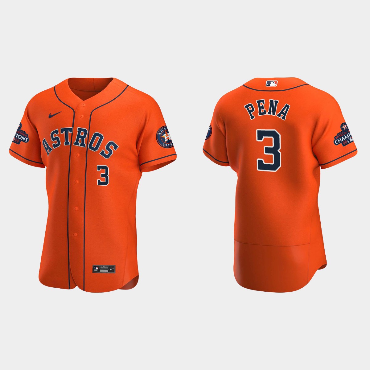 Houston Astros Jeremy Pena 2022 World Series Champions Orange Jersey