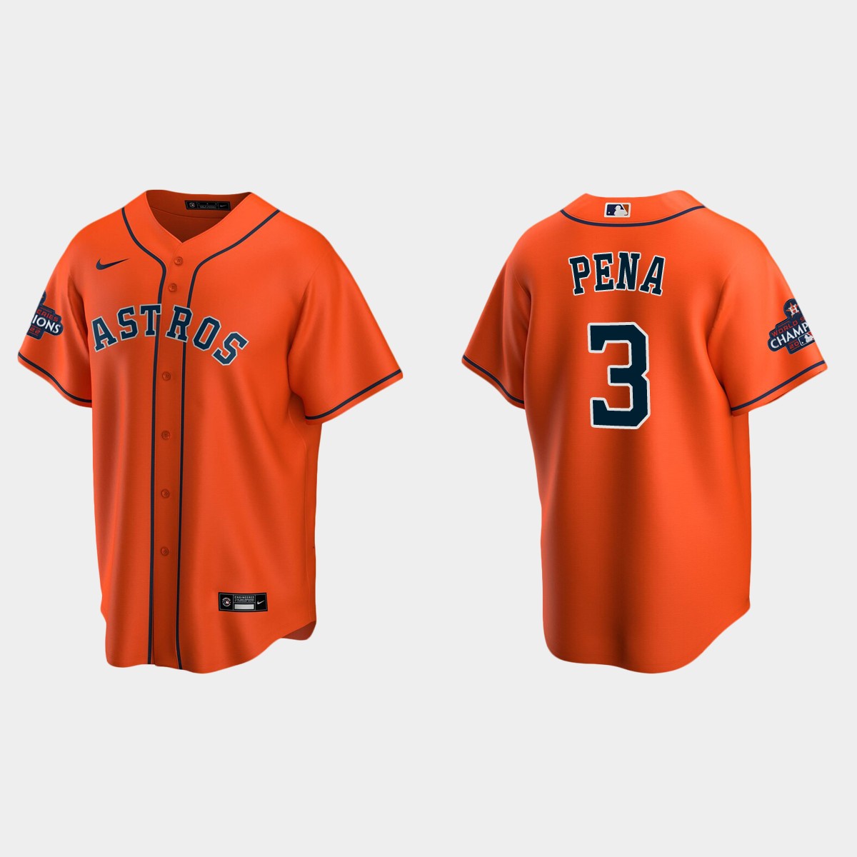 Houston Astros Jeremy Pena 2022 World Series Champions Orange Jersey