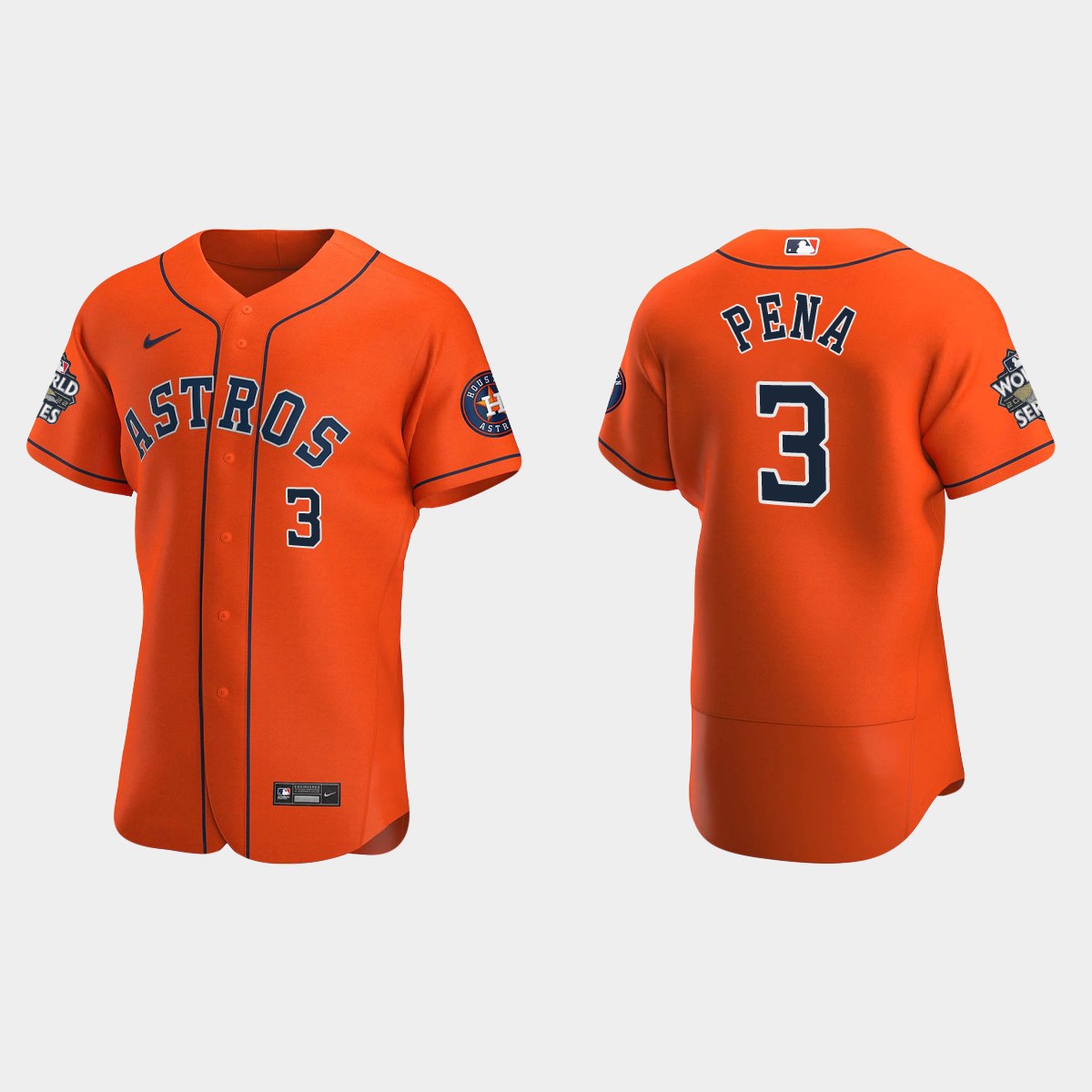 Houston Astros Jeremy Pena 2022 World Series Orange Jersey