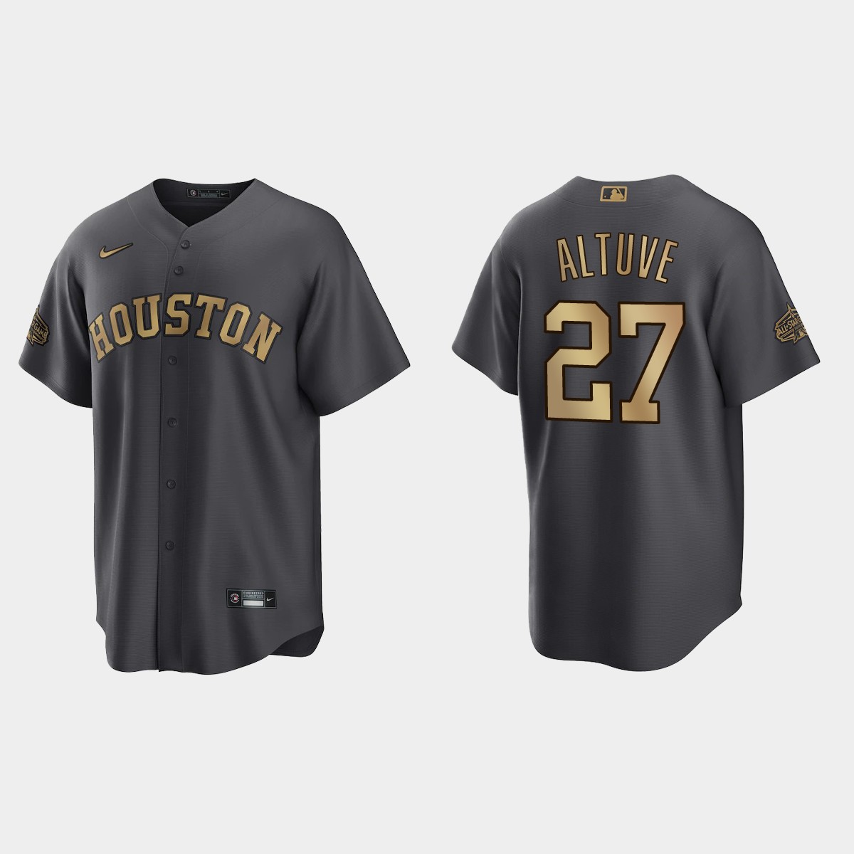 Houston Astros Jose Altuve 2022 MLB All-Star Game Jersey - Charcoal