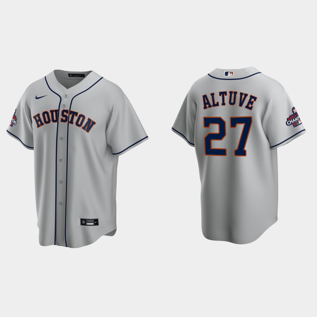Houston Astros Jose Altuve 2022 World Series Champions Gray Jersey