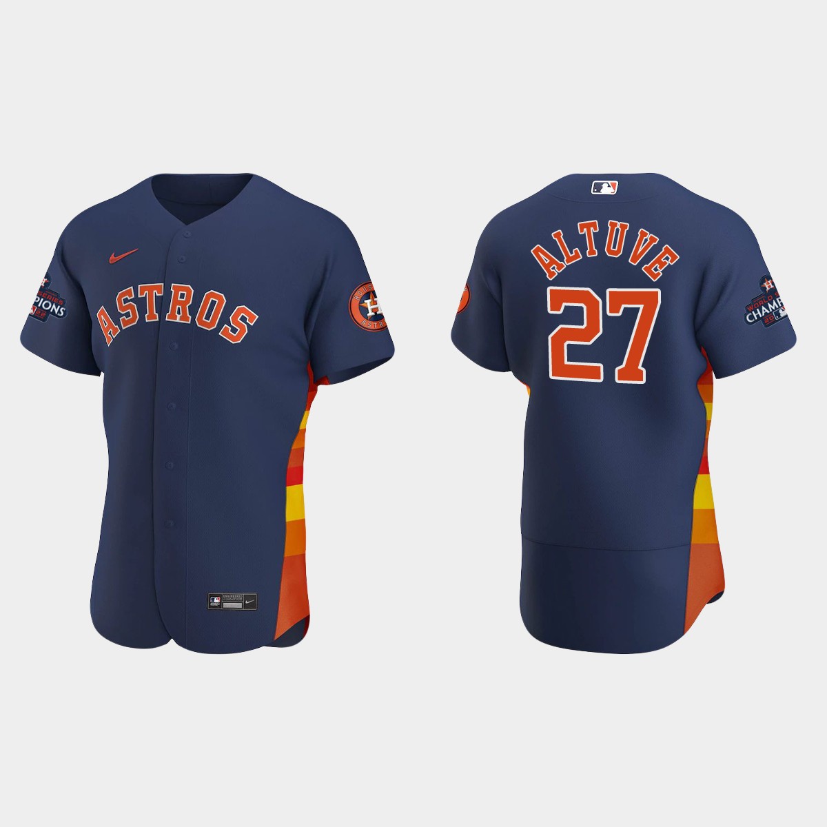 Houston Astros Jose Altuve 2022 World Series Champions Navy Jersey