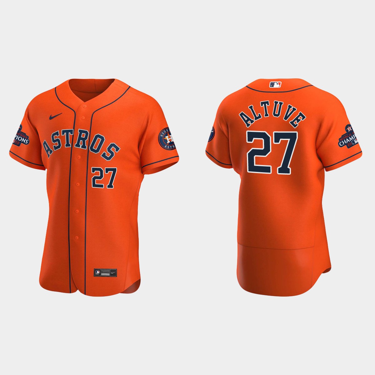 Houston Astros Jose Altuve 2022 World Series Champions Orange Jersey