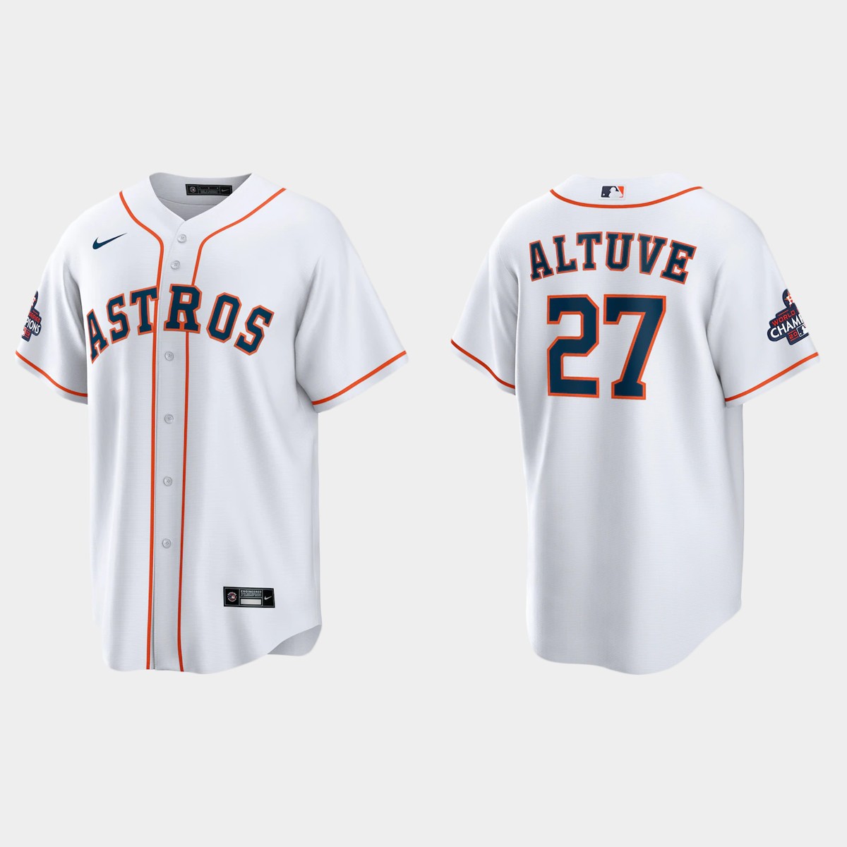 Houston Astros Jose Altuve 2022 World Series Champions White Home Jersey