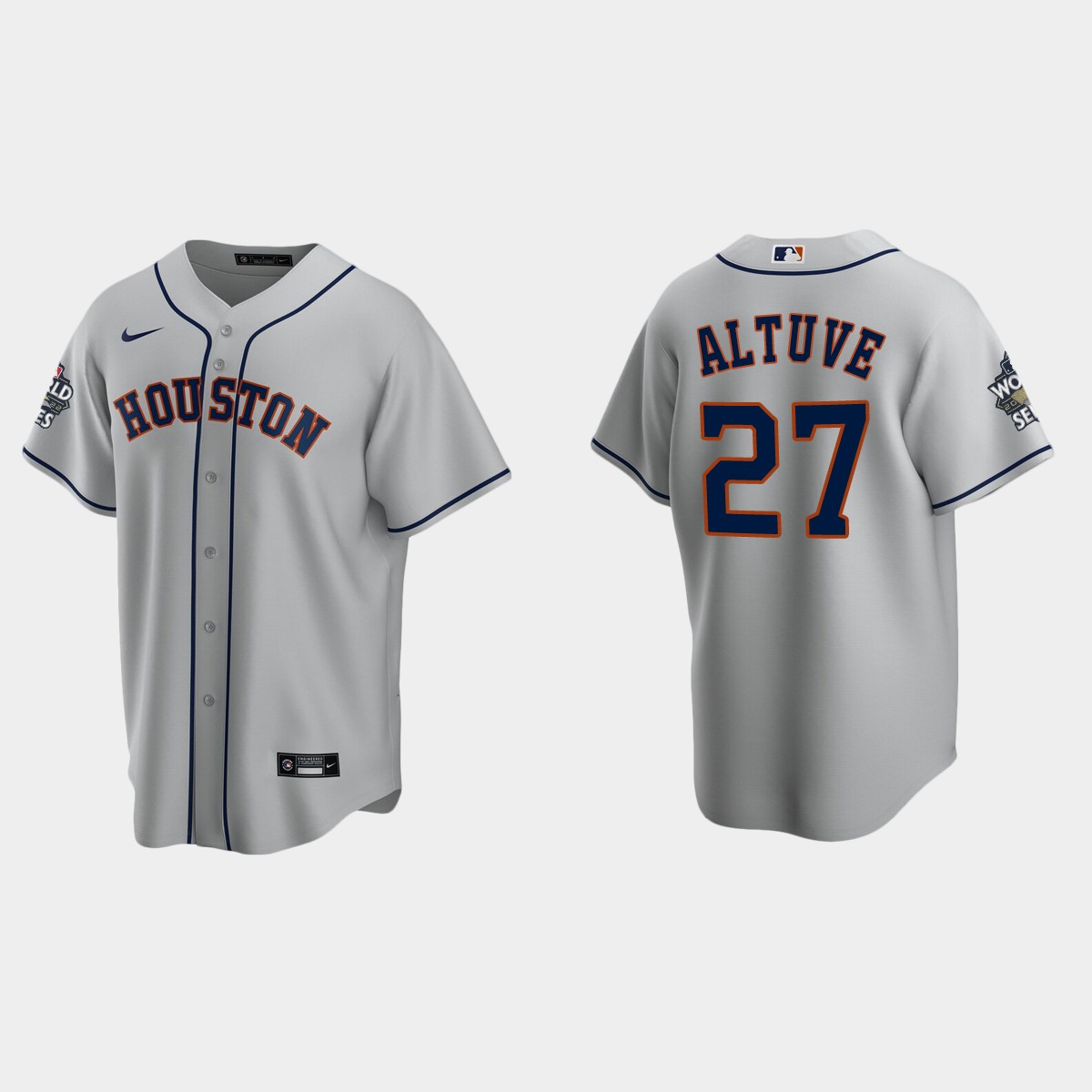 Houston Astros Jose Altuve 2022 World Series Gray Jersey