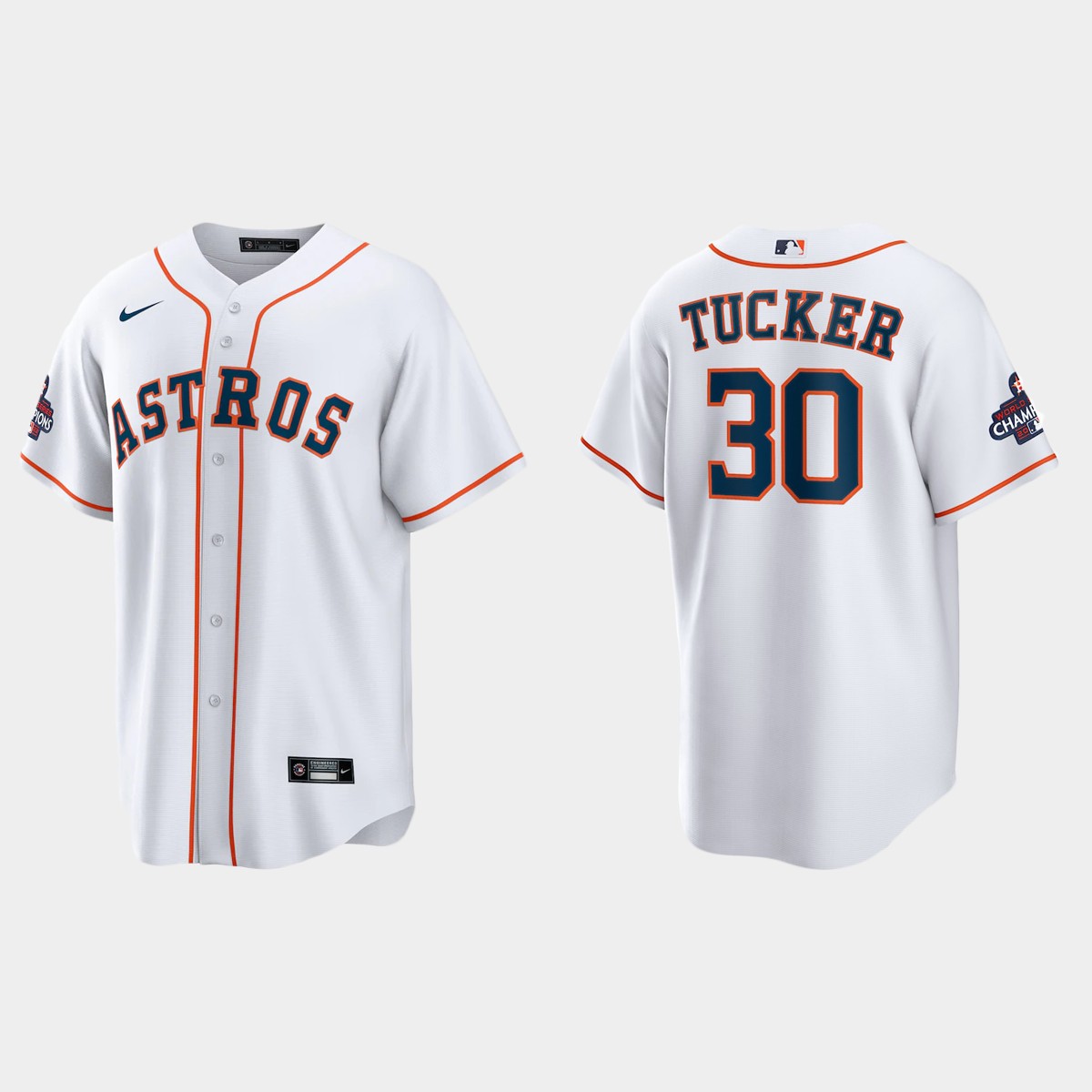 Houston Astros Kyle Tucker 2022 World Series Champions White Home Jersey