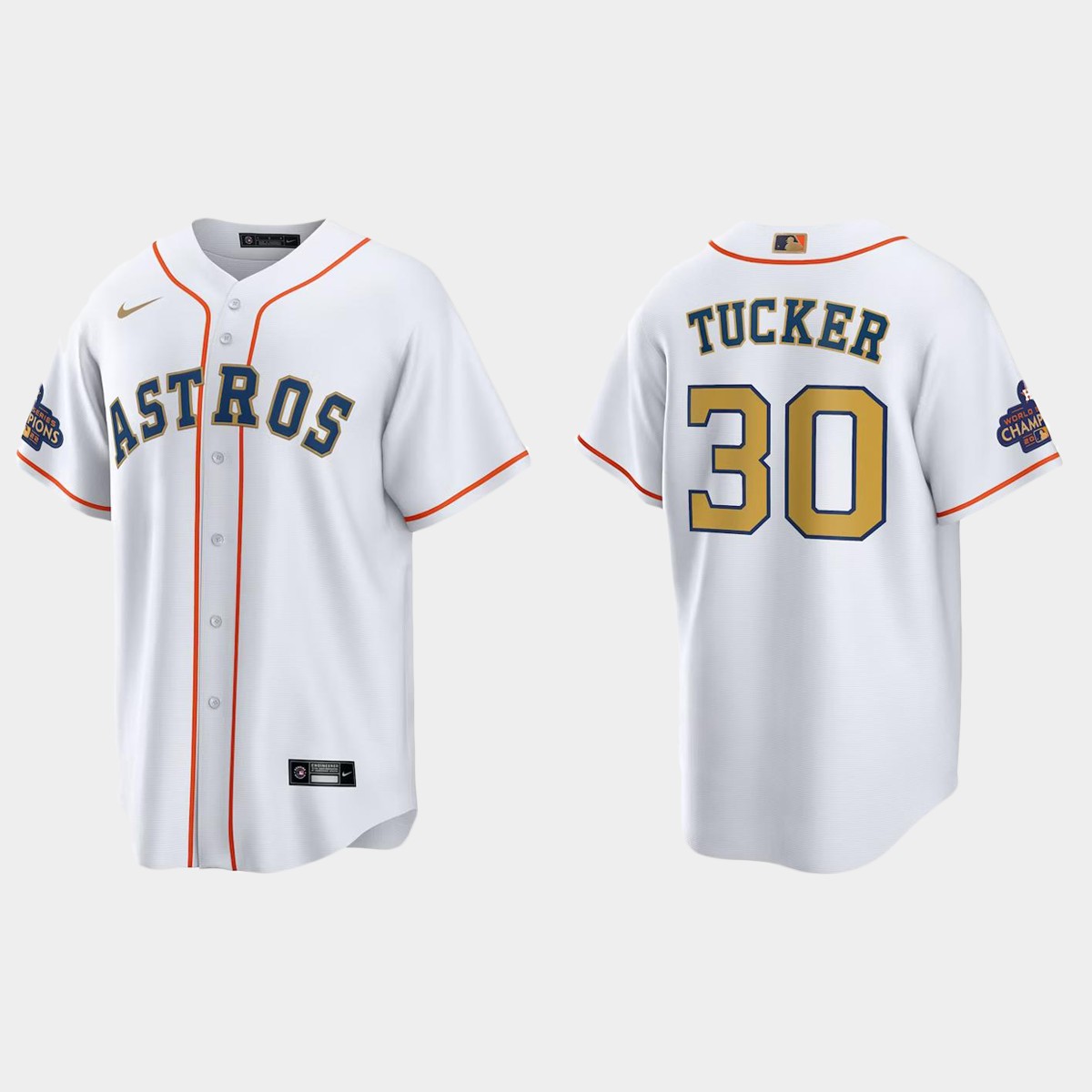 Houston Astros Kyle Tucker 2023 Gold Collection Jersey - White