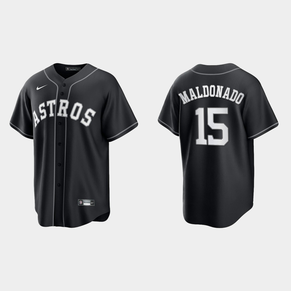 Houston Astros Martin Maldonado 2021 All Black Fashion Jersey - Black White