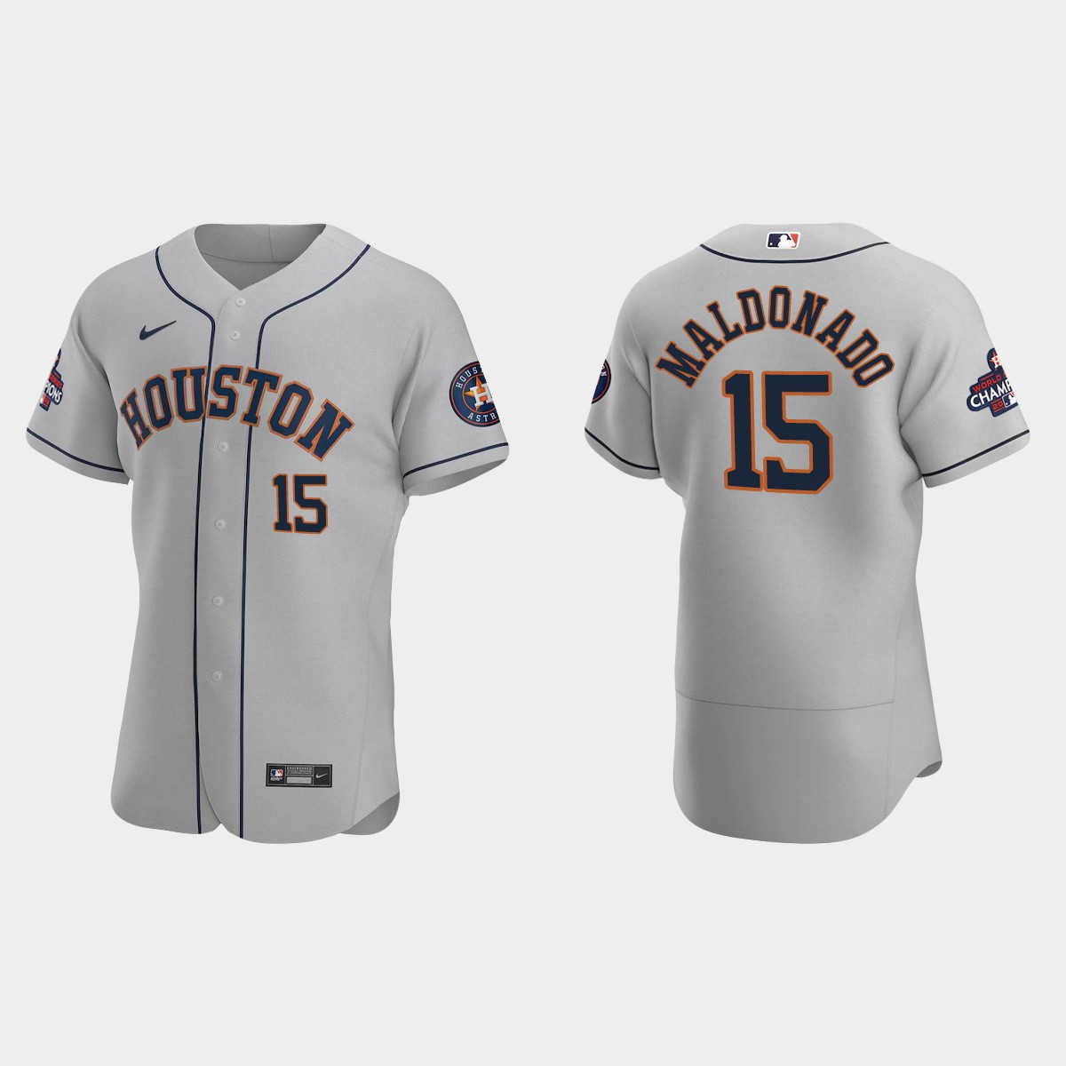 Houston Astros Martin Maldonado 2022 World Series Champions Gray Jersey