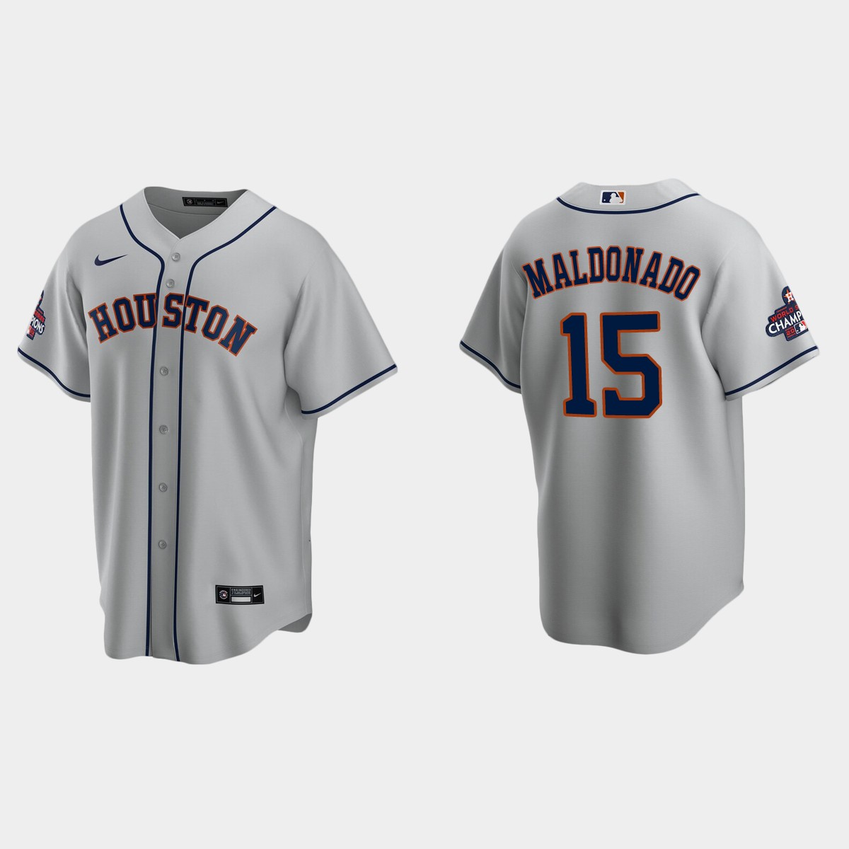 Houston Astros Martin Maldonado 2022 World Series Champions Gray Jersey